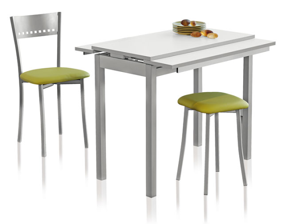 mesa cocina extensible. Fuente: http://www.tucocinaybano.com/