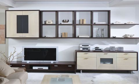 Mueble de salón modular de madera