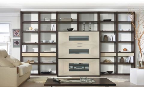 Comedor modular con estanterías