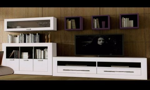 Mueble modular blanco para salón 
