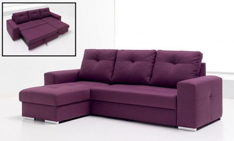 Sofá cama convertible con chaise-longue 